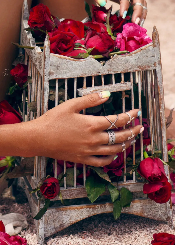 Lærredsprint - Woman with Roses
