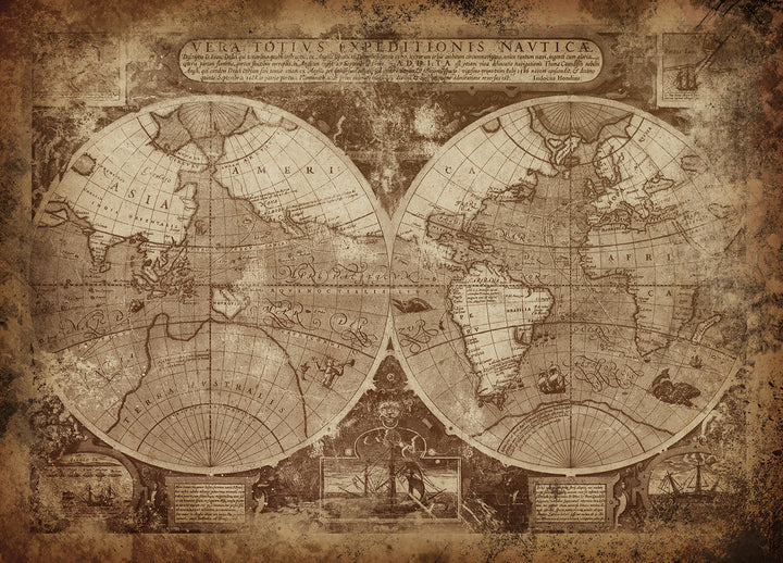 Canvastavla - The world map (50x70)