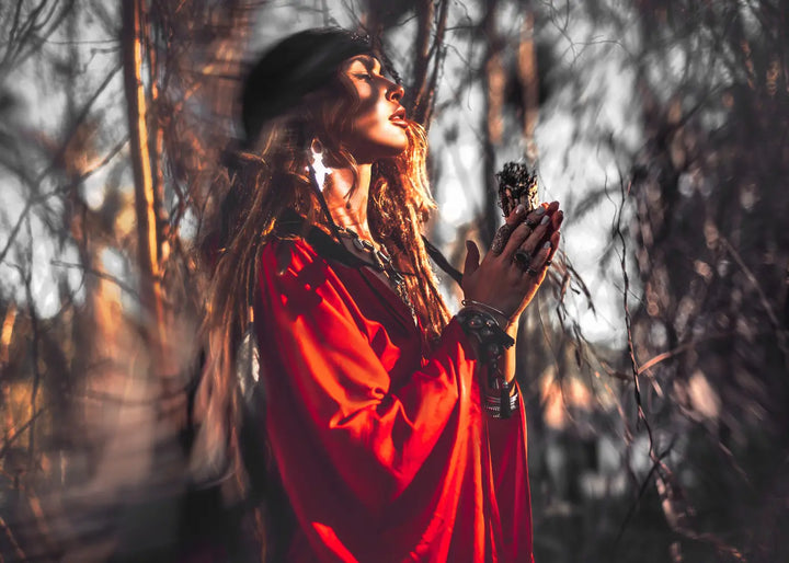 Lærredsprint - Woman in Red Dress
